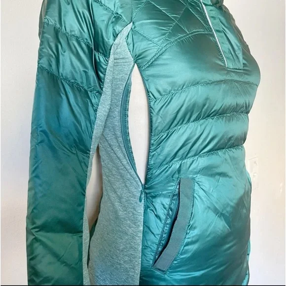 Lululemon Down for a run pullover, Forage Teal 800 fill power goose down Sz.4